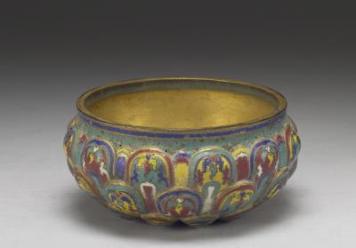 图片[3]-Lotus-shaped incense burner in cloisonne enamels, Qing dynasty, Qianlong reign (1736-1795)-China Archive